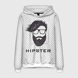 Толстовка-худи мужская Hipster, цвет: 3D-белый