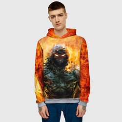 Толстовка-худи мужская Disturbed: Monster Flame, цвет: 3D-меланж — фото 2