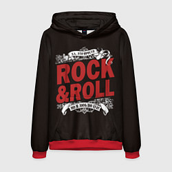 Толстовка-худи мужская Rock & Roll, цвет: 3D-красный