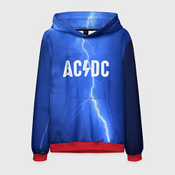 Толстовка-худи мужская AC/DC: Lightning, цвет: 3D-красный