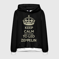 Толстовка-худи мужская Keep Calm & Led Zeppelin, цвет: 3D-белый