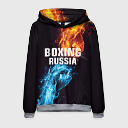 Толстовка-худи мужская Boxing Russia, цвет: 3D-меланж