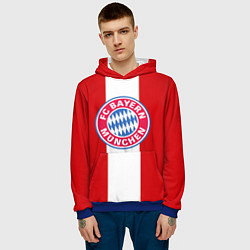 Толстовка-худи мужская Bayern FC: Red line, цвет: 3D-синий — фото 2
