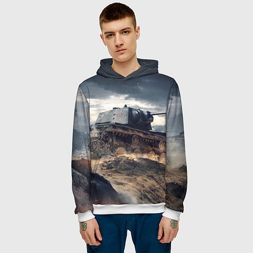Мужская толстовка Танк / 3D-Белый – фото 3