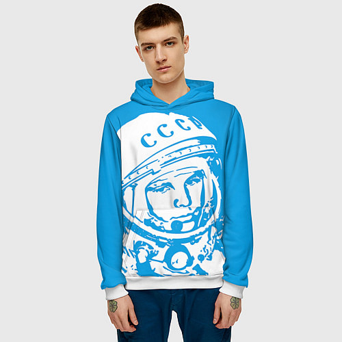 Мужская толстовка Гагарин: CCCP / 3D-Белый – фото 3