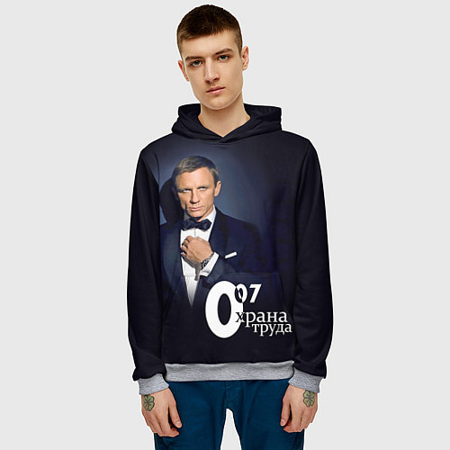 Мужская толстовка Агент охраны труда / 3D-Меланж – фото 3