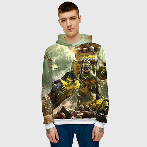 Мужская толстовка WH40k warboss / 3D-Белый – фото 3