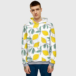 Толстовка-худи мужская Лимончики, цвет: 3D-меланж — фото 2