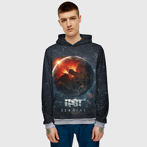 Мужская толстовка ГРОТ: Земляне / 3D-Меланж – фото 3