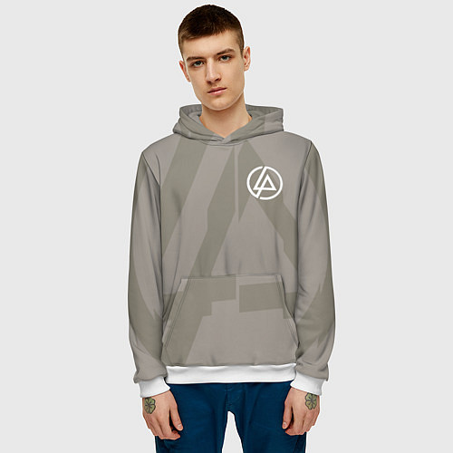 Мужская толстовка Linkin Park: Grey style / 3D-Белый – фото 3