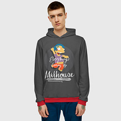 Толстовка-худи мужская Milhouse, цвет: 3D-красный — фото 2