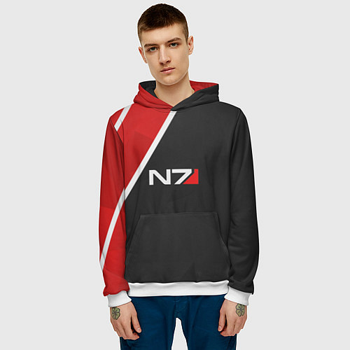 Мужская толстовка N7 Space / 3D-Белый – фото 3