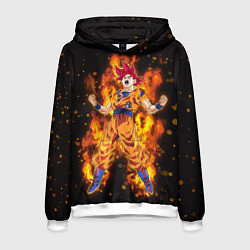 Толстовка-худи мужская Fire Goku, цвет: 3D-белый