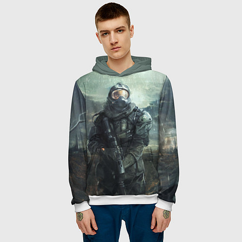 Мужская толстовка STALKER / 3D-Белый – фото 3