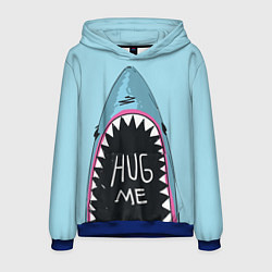 Толстовка-худи мужская Shark: Hug me, цвет: 3D-синий