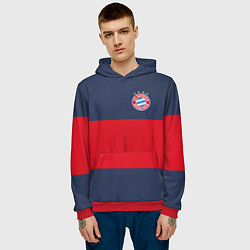 Толстовка-худи мужская Bayern Munchen - Red-Blue FCB 2022 NEW, цвет: 3D-красный — фото 2