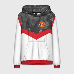 Толстовка-худи мужская Man United FC: Grey Polygons, цвет: 3D-красный