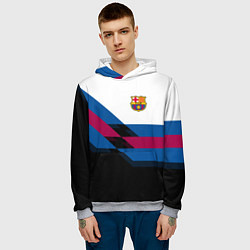 Толстовка-худи мужская Barcelona FC: Black style, цвет: 3D-меланж — фото 2