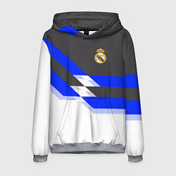 Толстовка-худи мужская Real Madrid FC: White style, цвет: 3D-меланж
