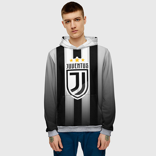 Мужская толстовка Juventus FC: New logo / 3D-Меланж – фото 3