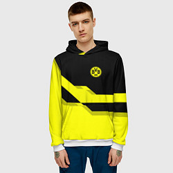 Толстовка-худи мужская BVB FC: Yellow style, цвет: 3D-белый — фото 2