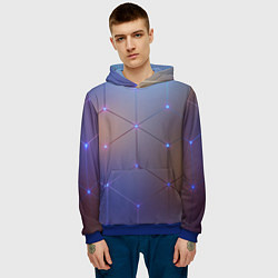 Толстовка-худи мужская НЕЙРОННАЯ СЕТЬ NEURAL NETWORK, цвет: 3D-синий — фото 2
