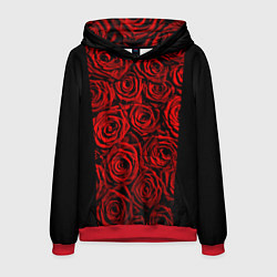 Толстовка-худи мужская Унисекс / Красные розы, цвет: 3D-красный