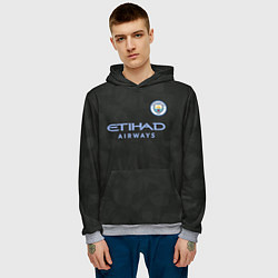 Толстовка-худи мужская Man City FC: Black 17/18, цвет: 3D-меланж — фото 2