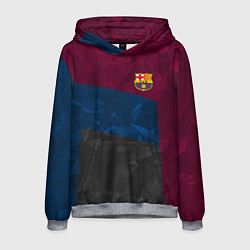 Толстовка-худи мужская FC Barcelona: Dark polygons, цвет: 3D-меланж