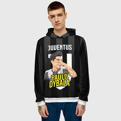 Мужская толстовка FC Juventus: Paulo Dybala / 3D-Белый – фото 3