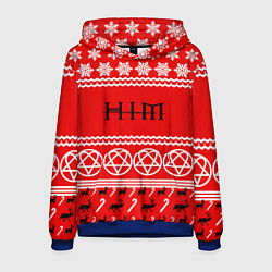 Толстовка-худи мужская Праздничный HIM, цвет: 3D-синий