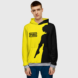 Толстовка-худи мужская PUBG: Yellow Shadow, цвет: 3D-меланж — фото 2