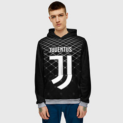 Толстовка-худи мужская FC Juventus: Black Lines, цвет: 3D-меланж — фото 2