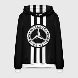 Толстовка-худи мужская Mercedes-Benz Black, цвет: 3D-белый