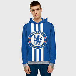 Толстовка-худи мужская FC Chelsea: Gold Lines, цвет: 3D-меланж — фото 2