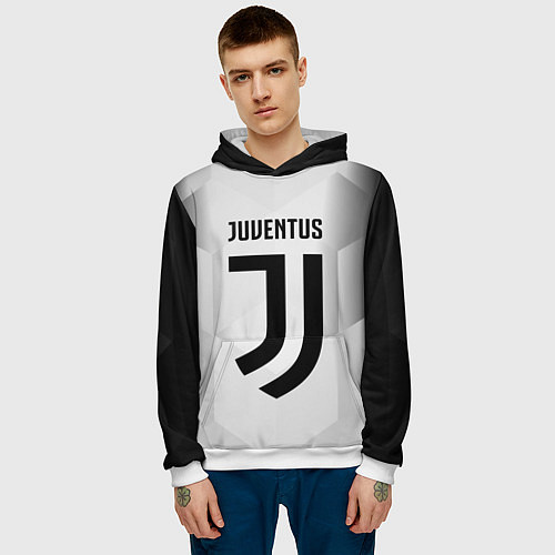 Мужская толстовка FC Juventus: Silver Original / 3D-Белый – фото 3