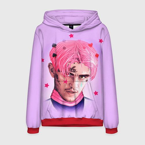 Мужская толстовка Lil Peep: Pink Edition / 3D-Красный – фото 1