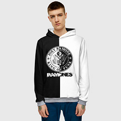Толстовка-худи мужская Ramones B&W, цвет: 3D-меланж — фото 2