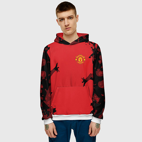 Мужская толстовка FC Manchester United: Red Original / 3D-Белый – фото 3