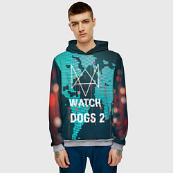 Толстовка-худи мужская Watch Dogs 2: Network Hack, цвет: 3D-меланж — фото 2