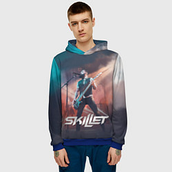 Толстовка-худи мужская Skillet: John Cooper, цвет: 3D-синий — фото 2