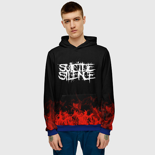 Мужская толстовка Suicide Silence: Red Flame / 3D-Синий – фото 3