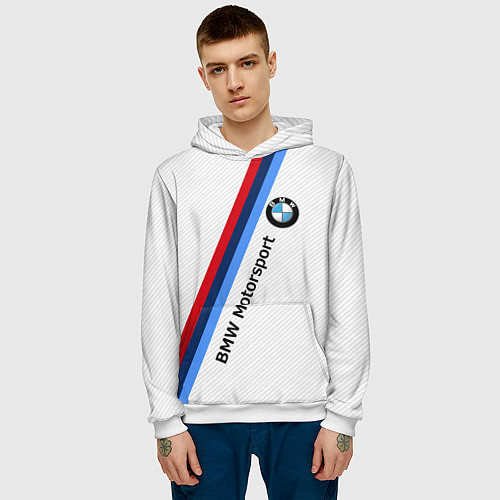 Мужская толстовка BMW Motorsport: White Carbon / 3D-Белый – фото 3