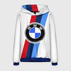Толстовка-худи мужская BMW M: White Sport, цвет: 3D-синий