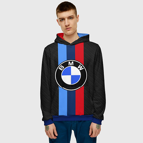 Мужская толстовка BMW SPORT / 3D-Синий – фото 3