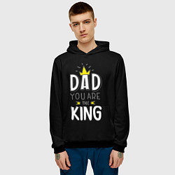 Толстовка-худи мужская Dad you are the King, цвет: 3D-черный — фото 2