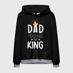Толстовка-худи мужская Dad you are the King, цвет: 3D-меланж