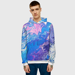 Толстовка-худи мужская Tie-Dye Blue & Violet, цвет: 3D-белый — фото 2