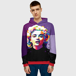Толстовка-худи мужская Marilyn Monroe, цвет: 3D-красный — фото 2