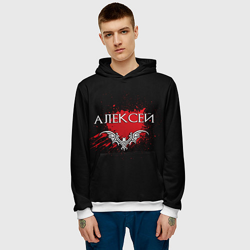 Мужская толстовка Готический Алексей / 3D-Белый – фото 3